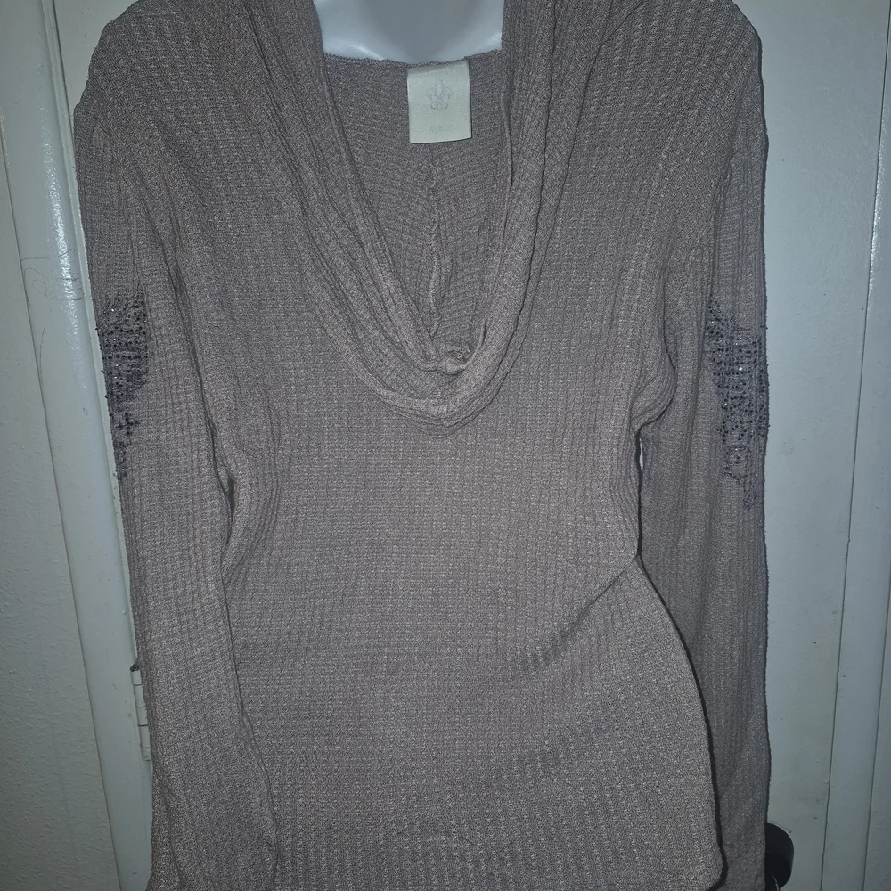 Vocal Tan and Black Embellished Hoodie Top - Picture 3 of 4